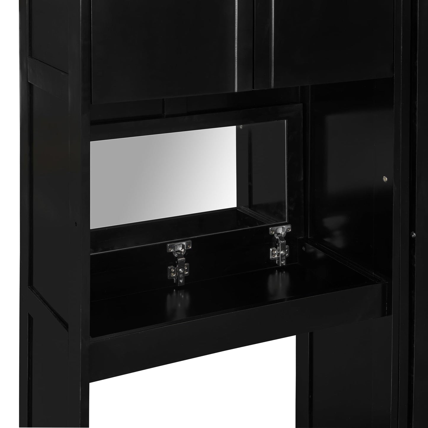 Ball & Cast Murphy Bed Queen Bed Frame with Headboard,Hideaway Bedframe w/Vanity and Cabinets,Wood Wall Cabinet,Slat Support,can be Folded,No Box Spring Needed,for Small Room,Espresso