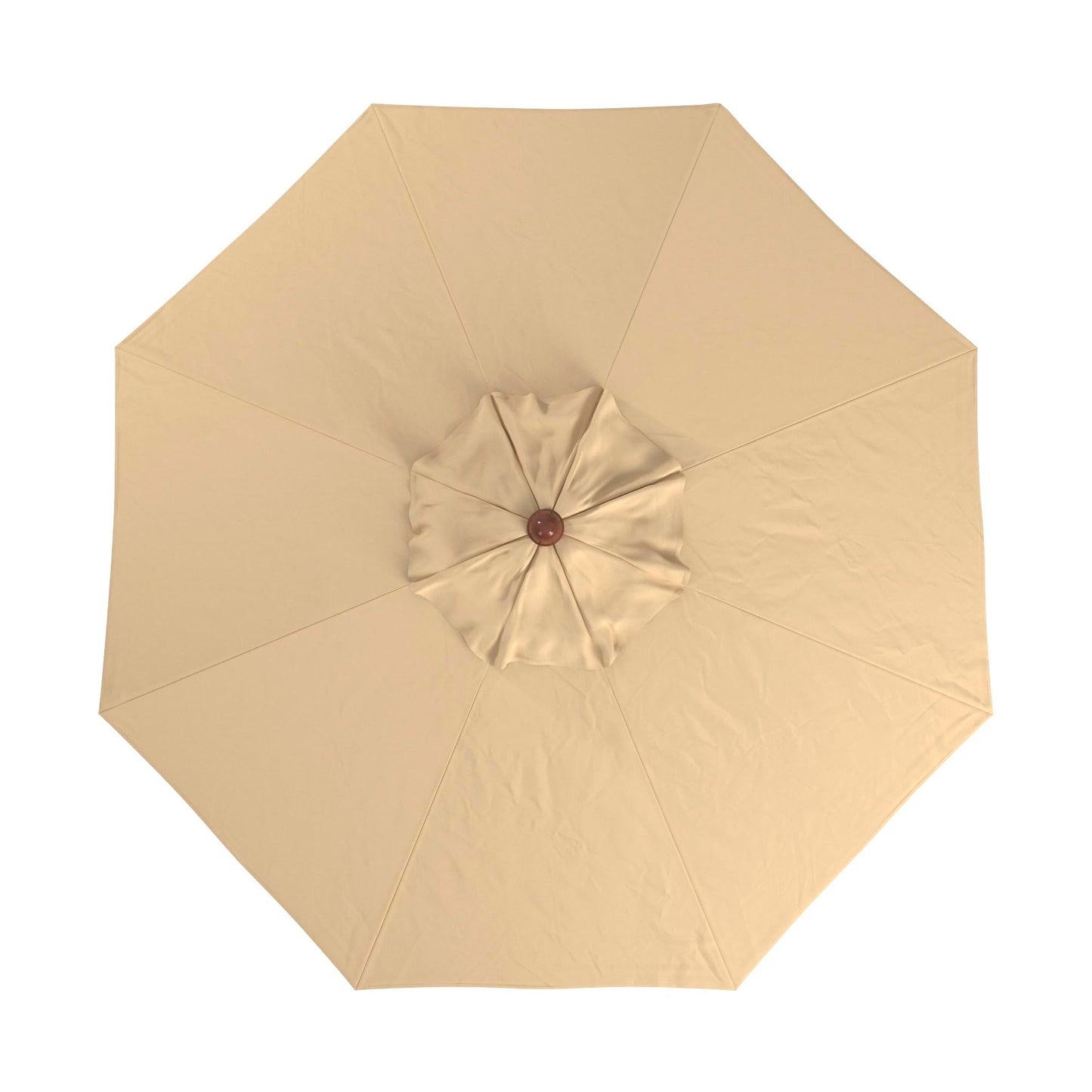 California Umbrella 9' Premium Commercial Hardwood Patio Umbrella, Manual Lift With Sunbrella Antique Beige Fabric
