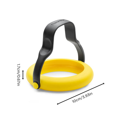 Dreamfarm Flegg 3-In-1 Flexible Silicone Egg Rings, Flippers, & Servers Safe on Non-Stick - Pack of 2, Yellow/Black