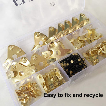 125 Pcs Heavy Duty Picture Hanging Kit With Nails for Wooden/Drywall - Professional Hangers for Canvas, Office Pictures, Clock, House Decoration - Holds 10-100 lbs