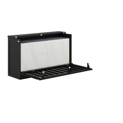 AFI, Charleston Queen Wood Murphy Bed Chest with 6" Mattress, Black