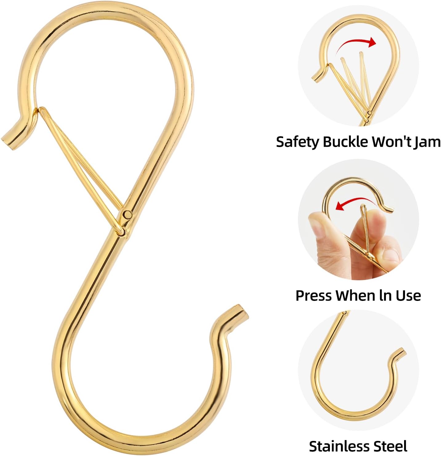 Ultimate Hanging Hooks Set, 3.55inch Gold S Hooks for Heavy Duty Hanging, Ideal for Plants, Baskets
