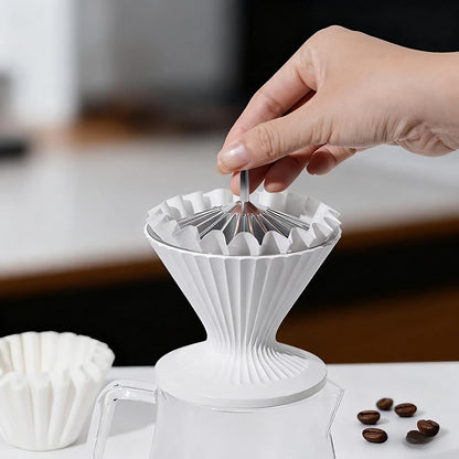 Codale Filter Paper Presser All Metal Coffee Filter Shape Retainer Pre-pour Tool for Basket & V60 Filter Paper Pour Over Coffee (Silver)