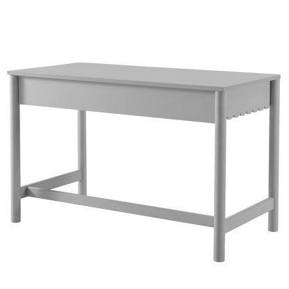 Modway Emmeline Scallop Desk in Light Gray