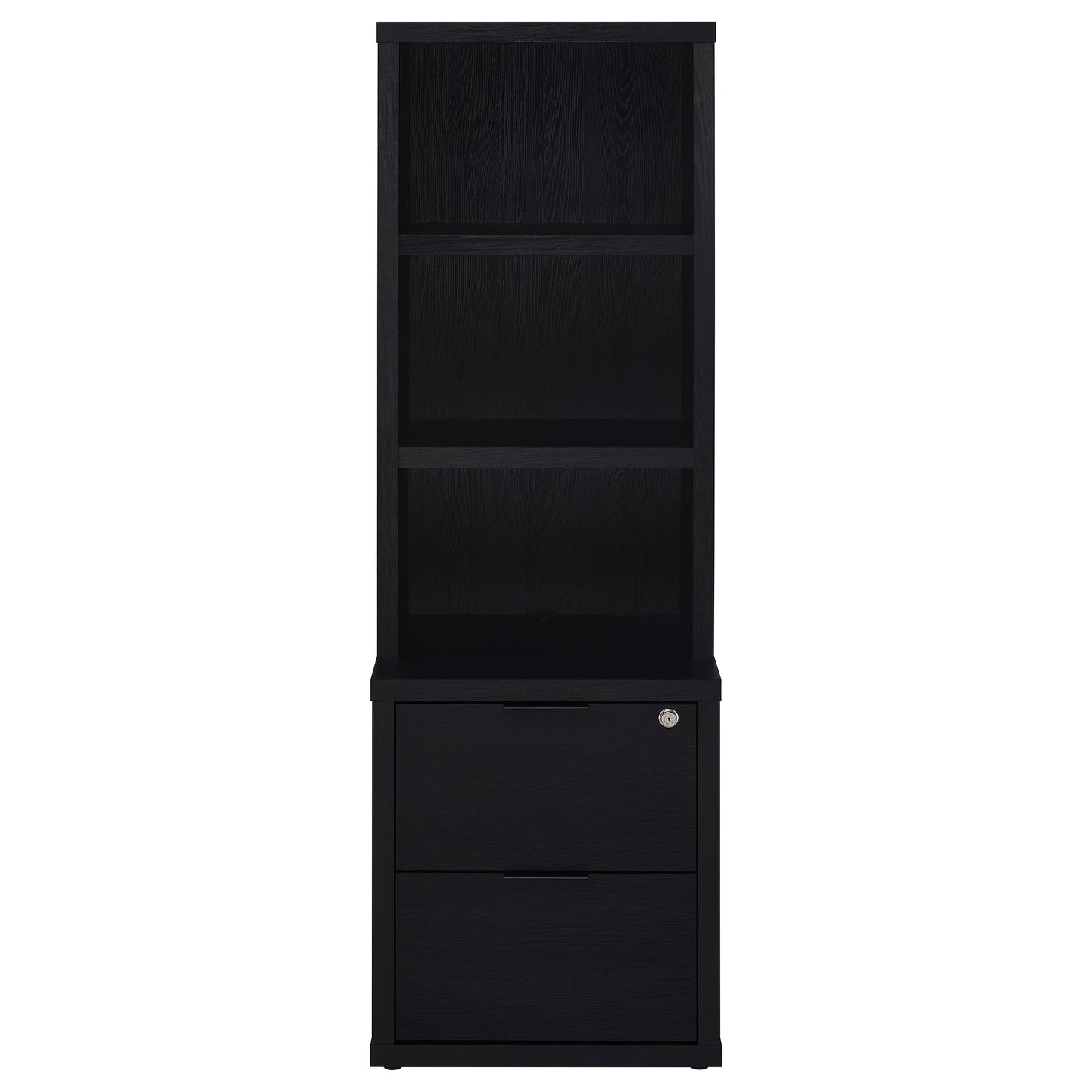 Coaster Home Furnishings Westpark 3-Shelf Bookcase USB and Lockable Drawer Black