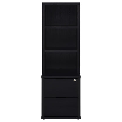 Coaster Home Furnishings Westpark 3-Shelf Bookcase USB and Lockable Drawer Black