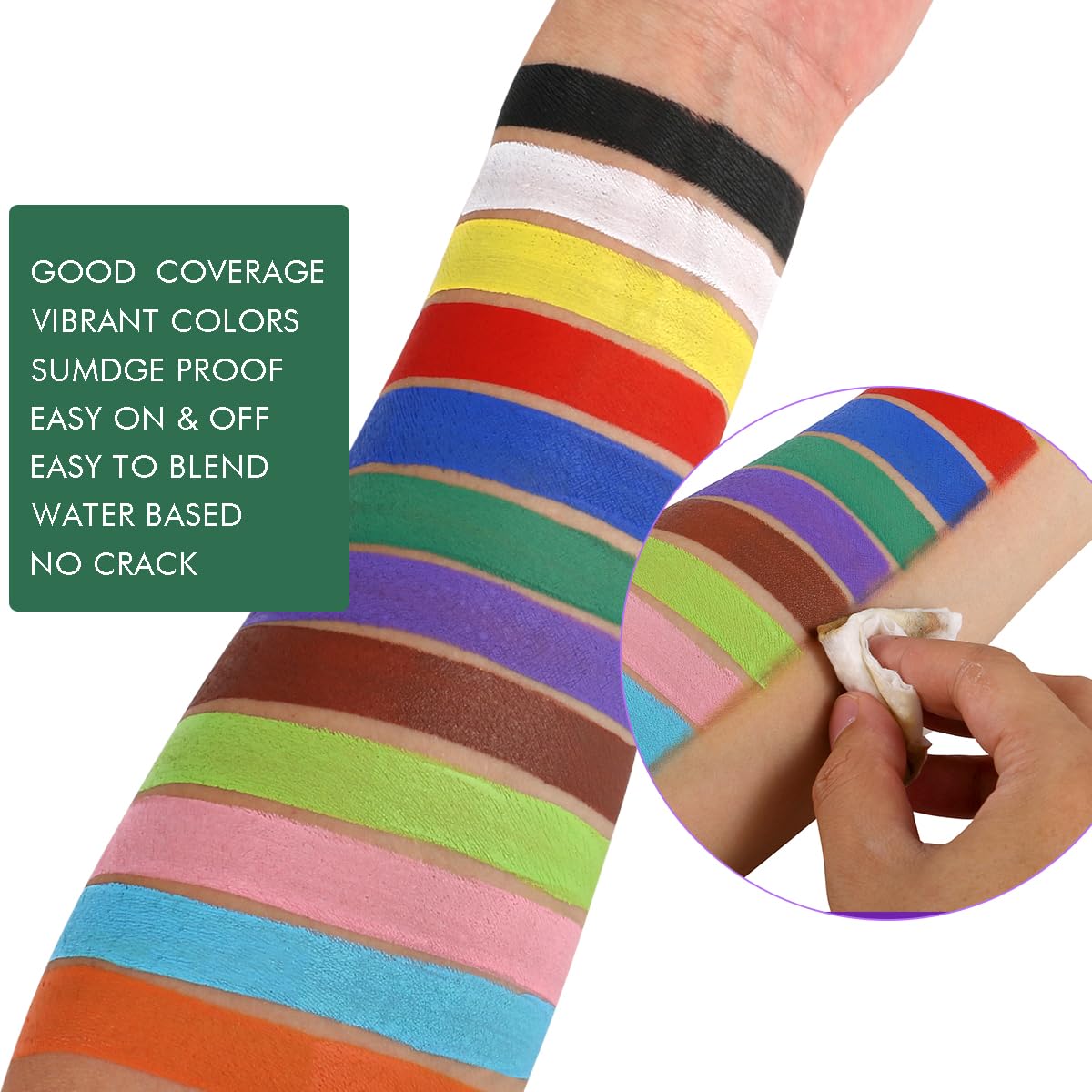 Professional Face Paint Kit, Bowitzki 12 Colors Non Toxic Hypoallergenic Water Based FDA Compliant Professional Halloween Makeup Body Face Painting Colors