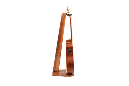 Ruach GS-5 Wooden Guitar Stand for Acoustic and Electric Guitar - Walnut Hardwood