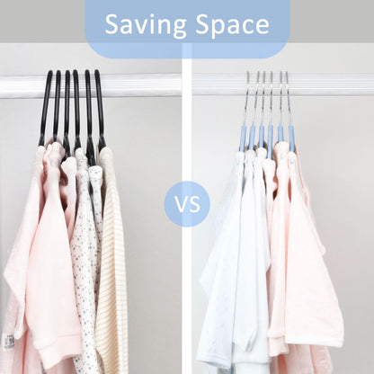 ManGotree Kids Velvet Clothes Hangers - Space-Saving Non-Slip Design | 15-Pack in Blue