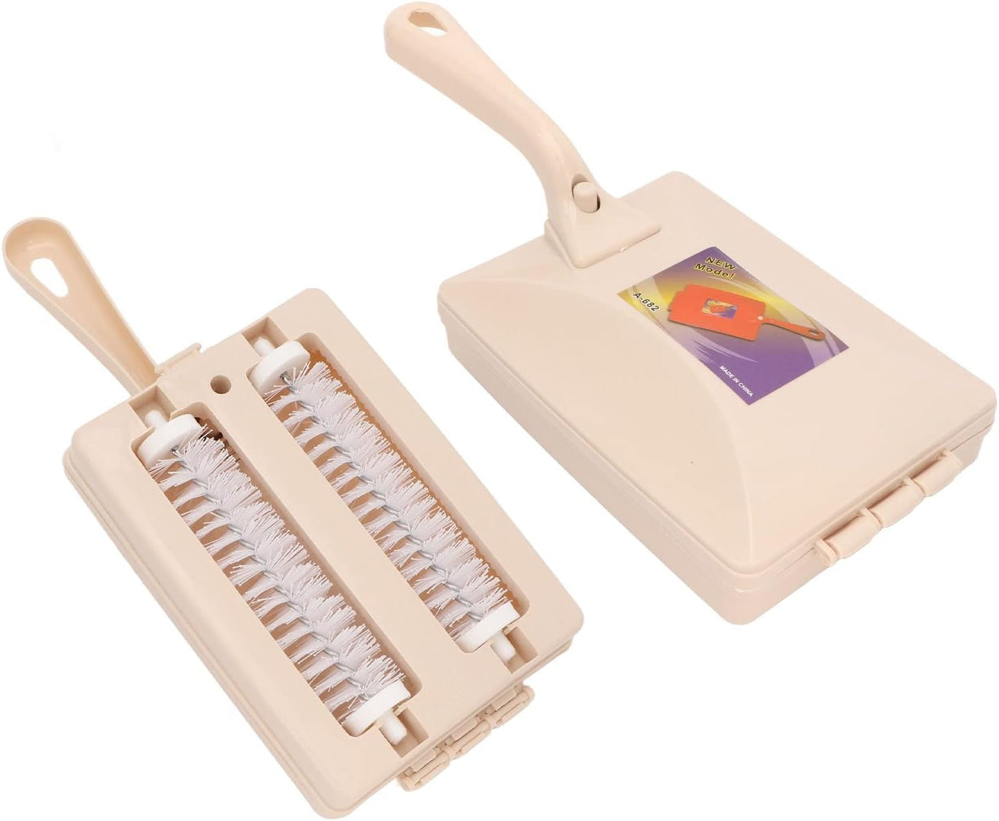 Handheld Carpet Debris Sweeper Brush with Double Rollers, Dust Cleansing Brush for Bed Sofa Furniture Clothes