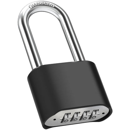 2.5in Long Shackle Combination Lock, Diyife Large Outdoor Weatherproof Padlock, Design of Hidden Password & High Security, Resettable Combination Lock for Locker, Home, School, Garage, Gate, Garden