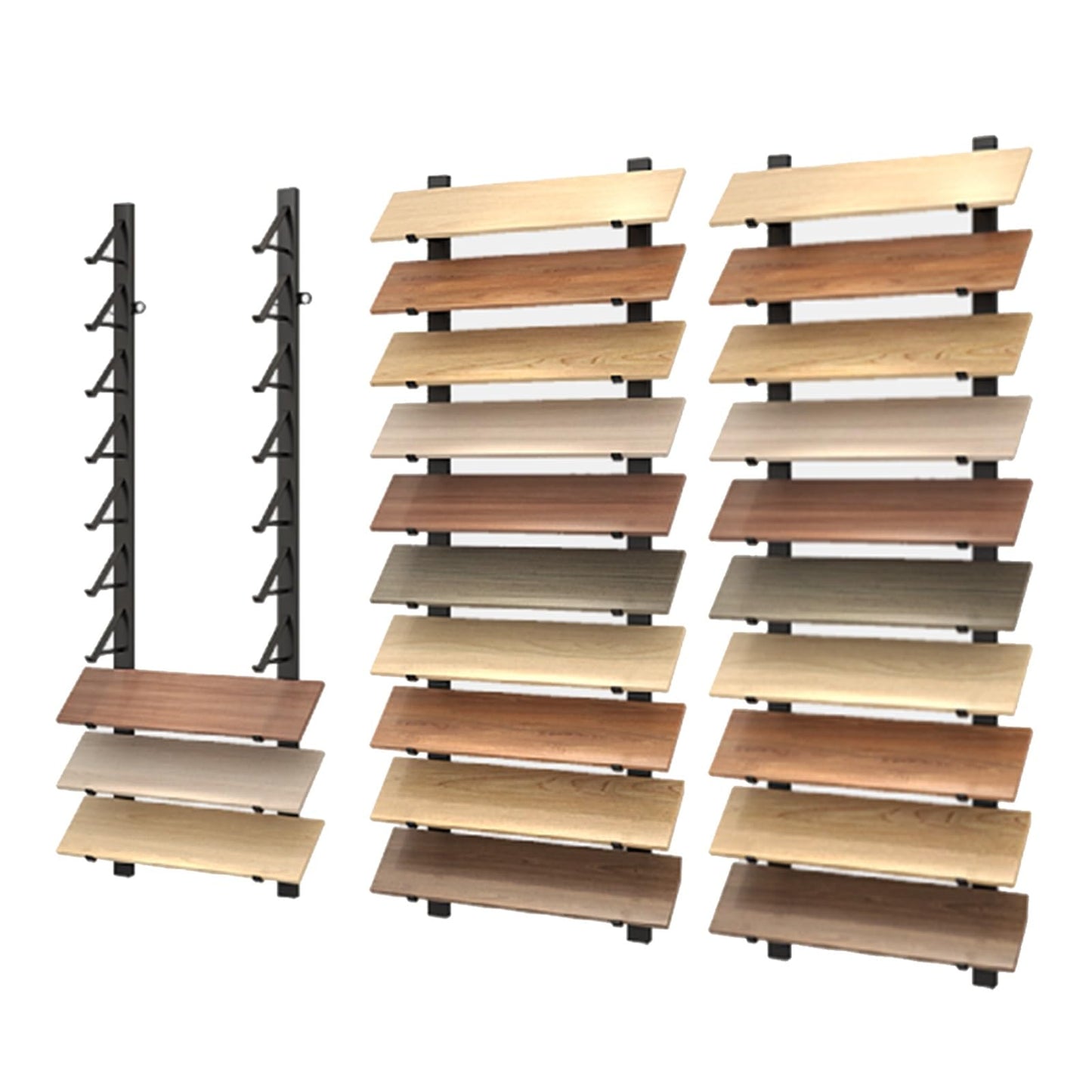 1/ 2/ 3/ 4 Pcs Floor Tile Display Stand, Large 4 8 10 12 Inch Wall-mounted Sample Rack for Retail Stores/ Trade Show/ Supermarket/ Exhibition Hall, Wooden Flooring Storge Shelf(3pc 20.5cm/8in,170cm/67