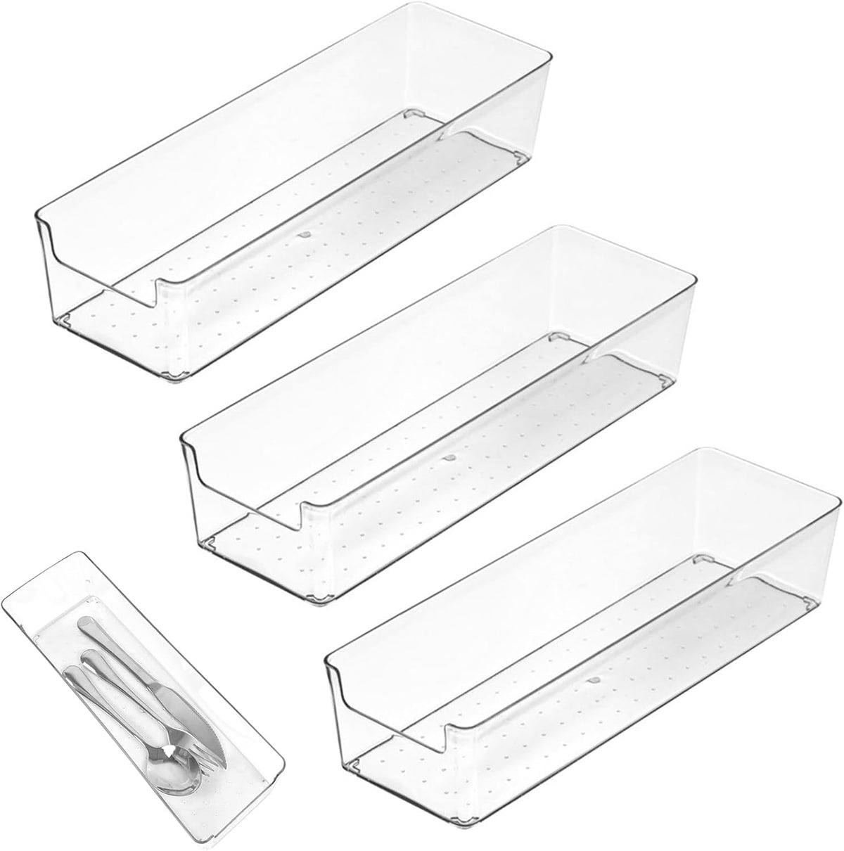 Rainmae Cutlery Storage Organizer, Plastic Utensil Caddy for Kitchen Countertop Organization