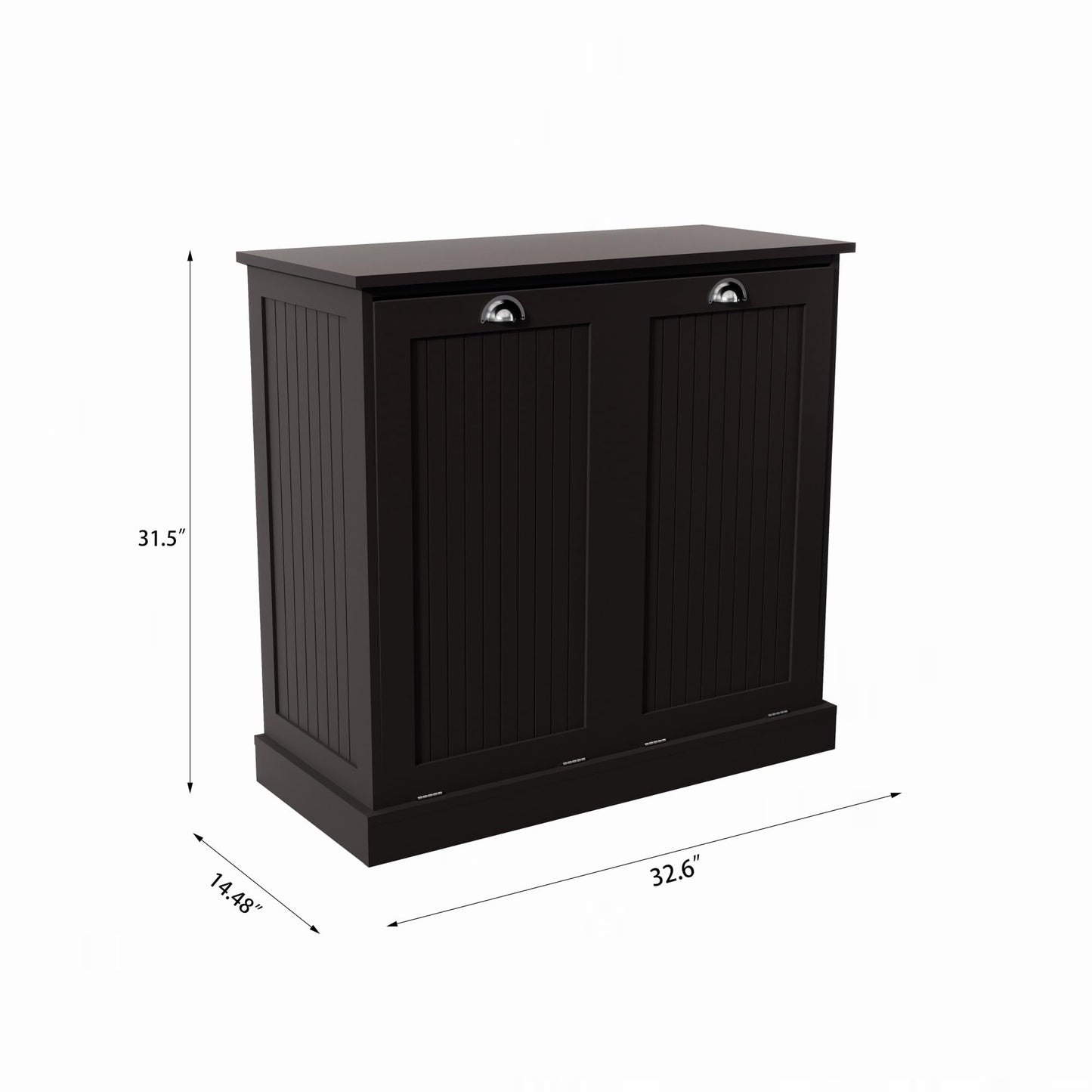 Contemporary Storage Cabinet, Two-Compartment Tilt-Out Laundry Sorter Cabinet, for Bathroom Hallway,for The Kitchen