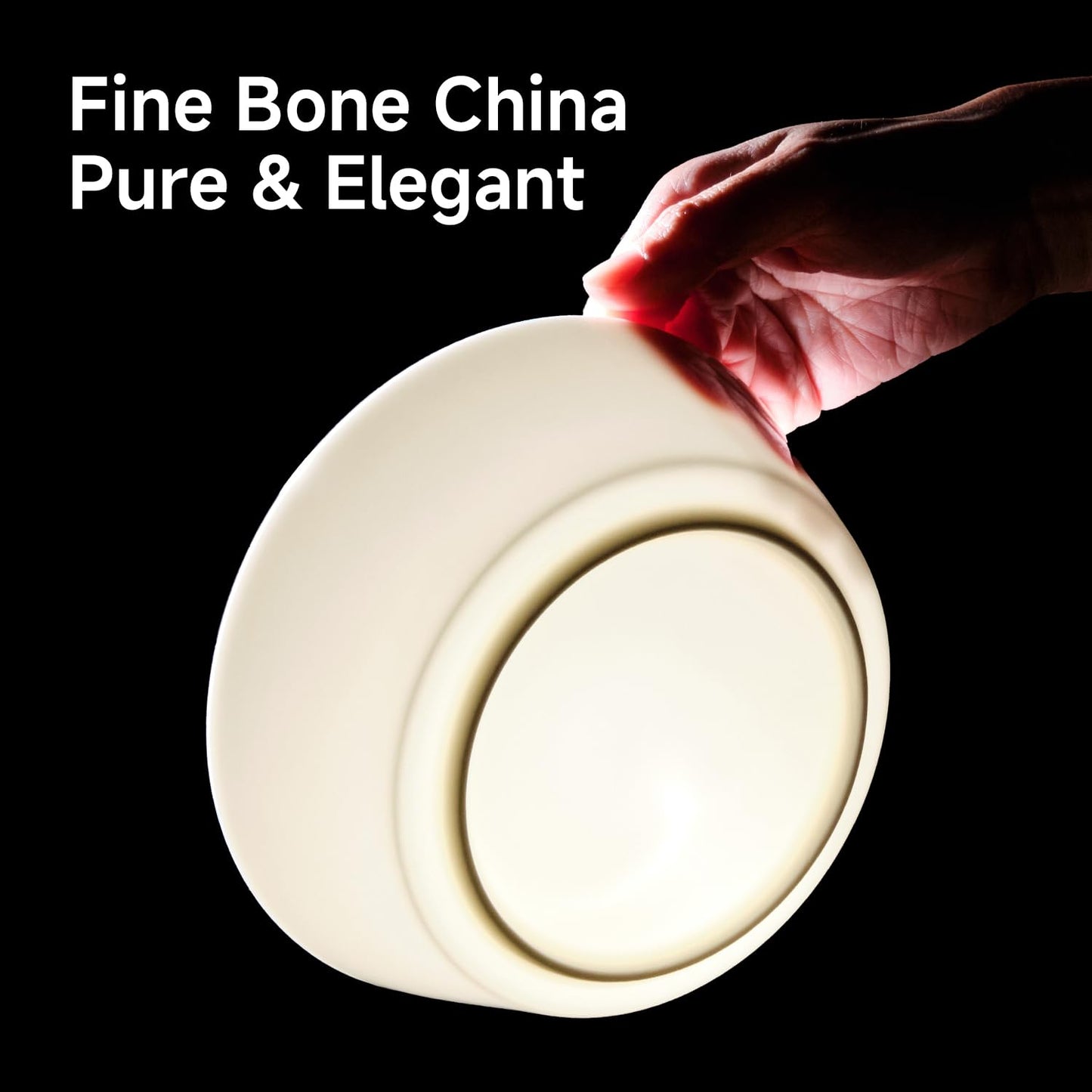 KINGSTONE Bone China Dinnerware Sets for 6, 18-Piece Lightweight Porcelain plates and bowls sets, Scratch Resistant Dish Set, Kitchen Dinner Set, for Home, Party, Gift, Microwave & Dishwasher Safe