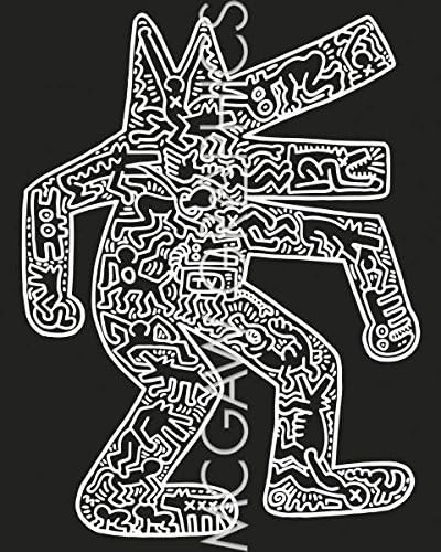 Bruce McGaw Graphics Dog Art Print Poster, 1985 by Keith Haring, Paper Size 14" x 11", Image Size 10" x 8"