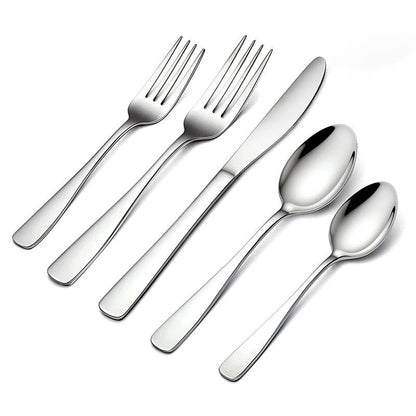 BEWOS 40 Piece Silverware Set - Stainless Steel Silverware Sets for 8 Include Spoon, Forks, Knives, Mirror Polished Flatware Set for Home, Kitchen, Restaurant, Dishwasher Safe