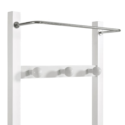 Derby Laundry Hamper with Seat & Towel Rack – Storage Stool for Entryway, Laundry Room, or Bathroom by Alaterre Furniture (White)