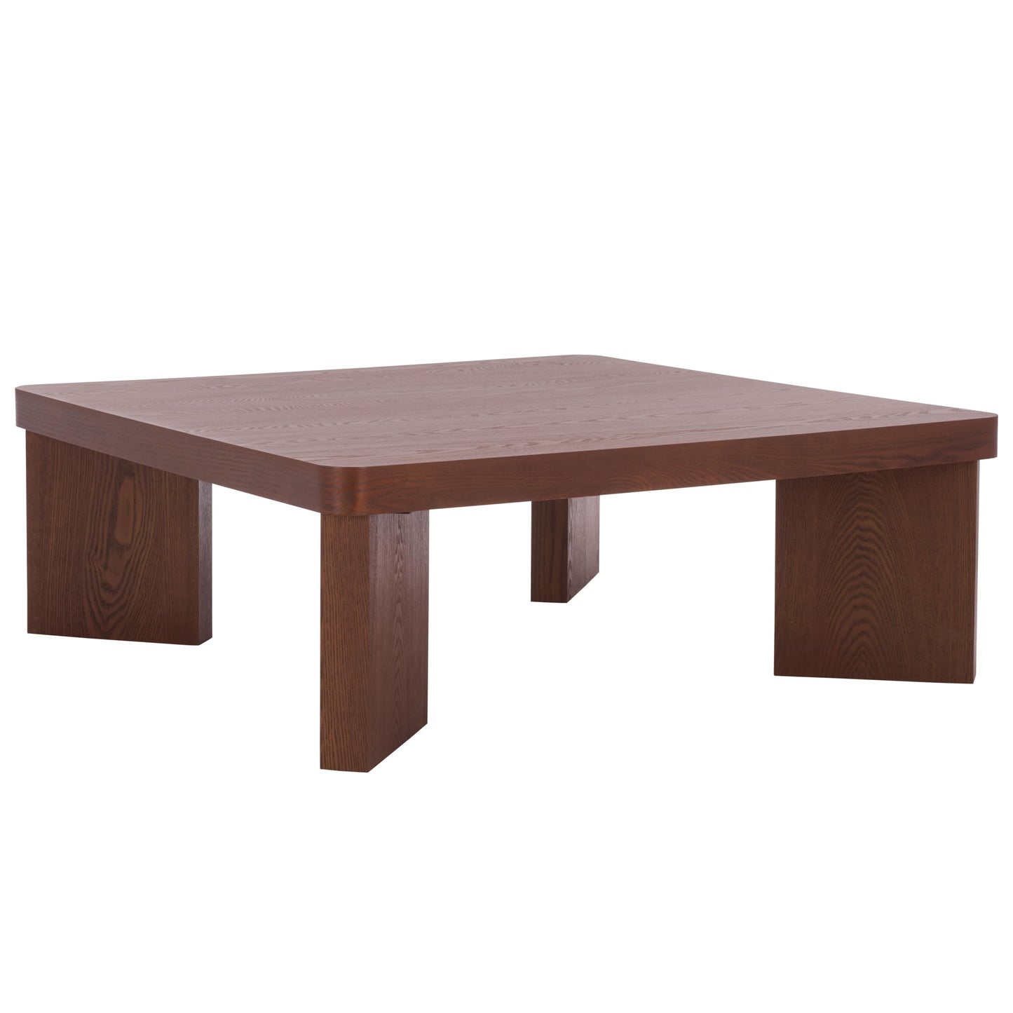 SAFAVIEH Home Collection - Camino Walnut Coffee Table with Ash Veneer, Modern Square Living Room Centerpiece (COF2303A)