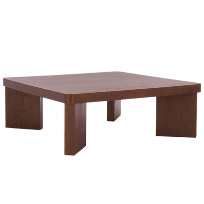 SAFAVIEH Home Collection - Camino Walnut Coffee Table with Ash Veneer, Modern Square Living Room Centerpiece (COF2303A)