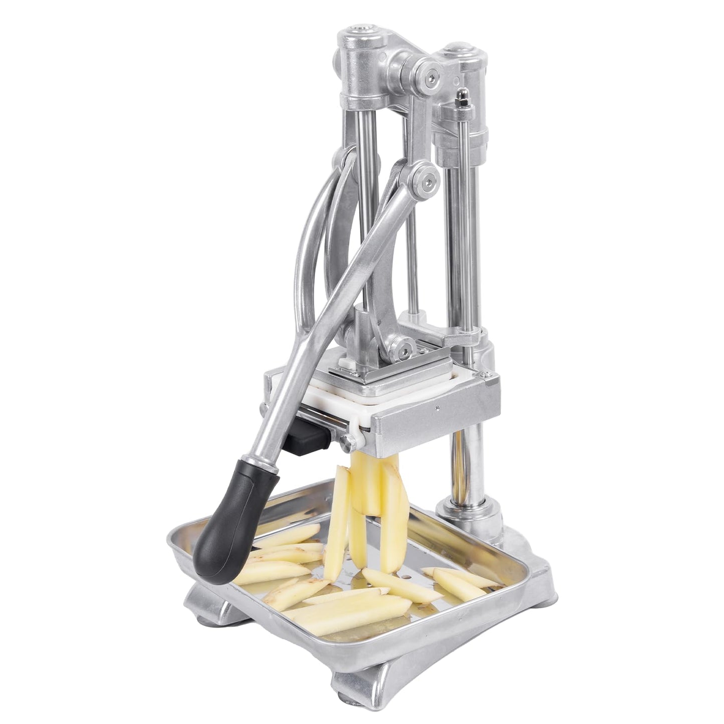 Rismanor Multifunctional Manual Vegetable slicer Citrus Squeezer Juicer Machine AIO Stainless Steel French Fry Cutter Potato Slicer (Sliver, Squeezer & 1/2 3/8 1/4 Blade)