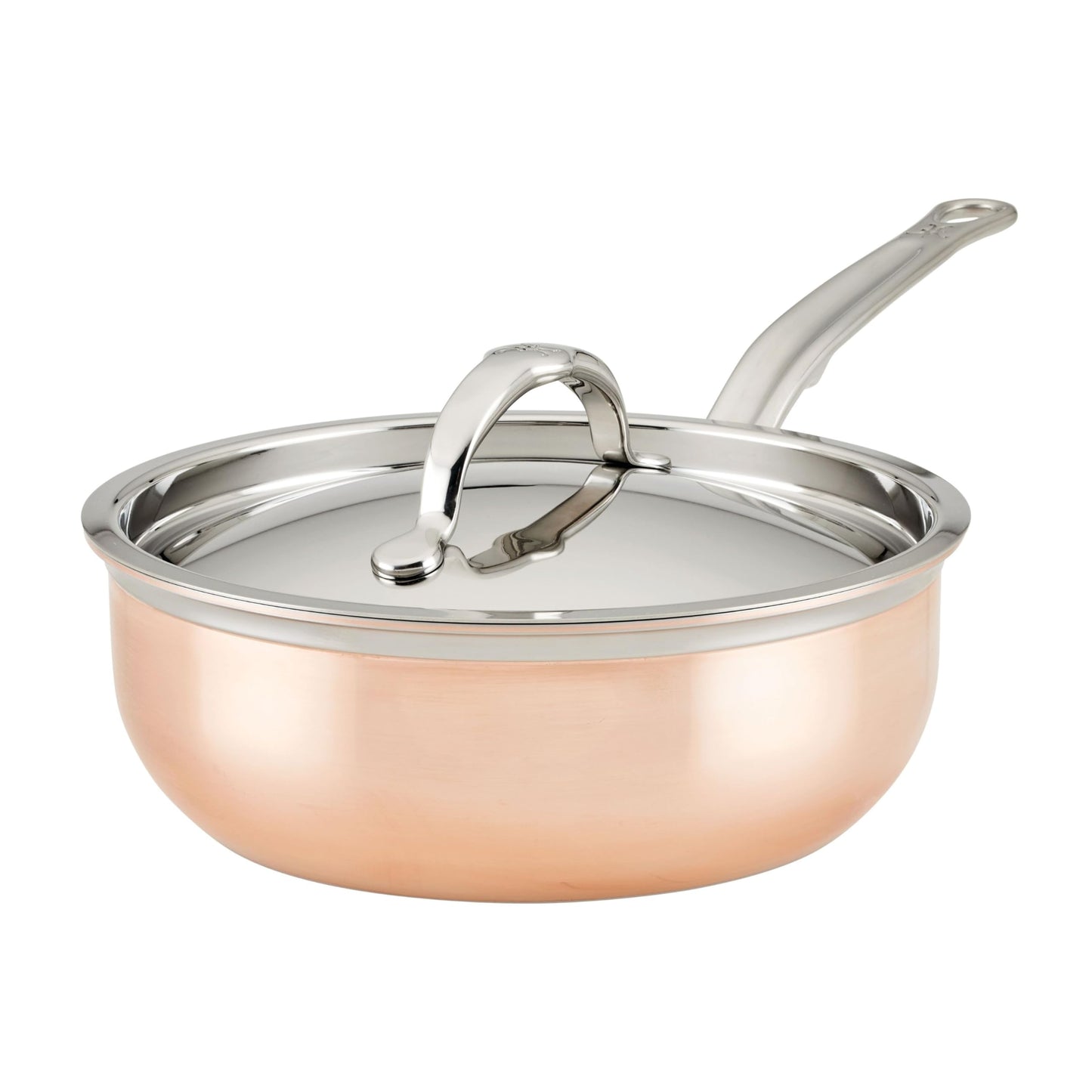 Hestan - CopperBond Collection - Copper Saucier Pan with Lid, Induction Cooktop Compatible, 2-Quart