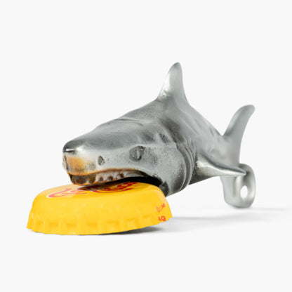 Shark Bottle Opener for Men – Funny Great White Shark Metal Beer Cap Tool – Novelty Coastal Beach Ocean Gift for Father's Day, Christmas Stocking Stuffer, Birthday, Groomsmen – 3.65" x 1.93"