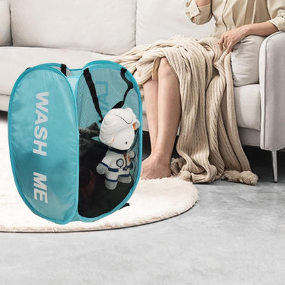 2Pack Mesh Pop Up Laundry Hamper, Foldable Laundry Basket with Side Pocket for Nursery, Laundry Room & Travel