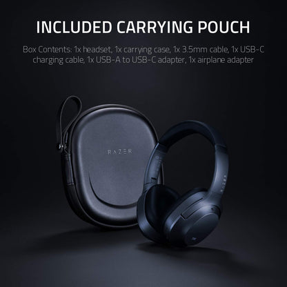 Razer Opus Active Noise Cancelling ANC Wireless Headphones: THX Audio Tuning - 25 Hr Battery - Bluetooth 4.2 & 3.5mm Jack Compatible - Auto Play/Auto Pause - Carrying Case Included - Midnight Blue