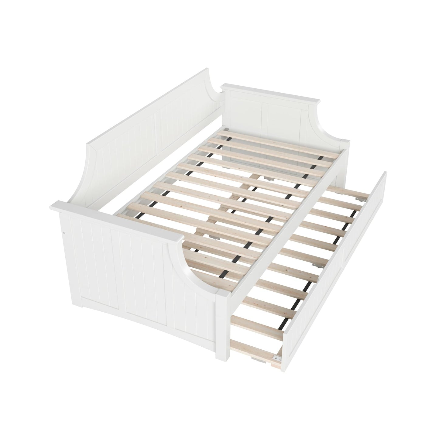 AFI Cambridge Twin Wood Daybed with Twin Size Trundle in White