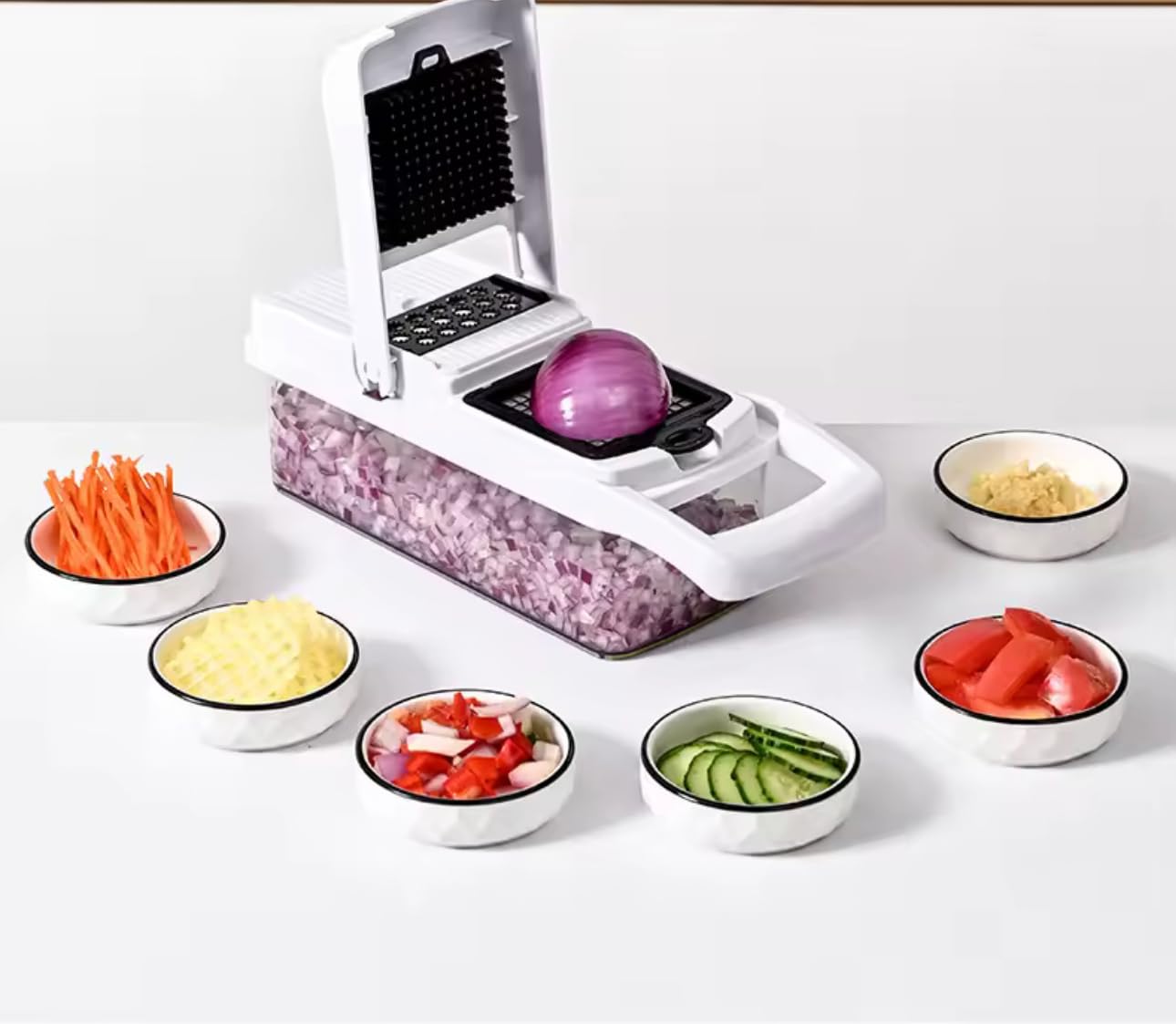 Vegetable Slicer and Chopper, 26-in-1 Kitchen Mandoline, Food Shredder and Dicer, Multifunctional
