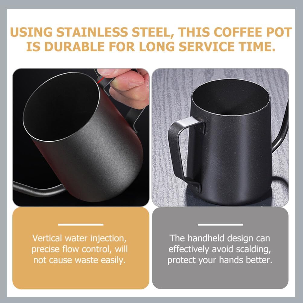 Whistling Teapot Coffee Pot, Stovetop Drip Pot with Long Spout, Stainless Steel Kettle with Tea Strainer