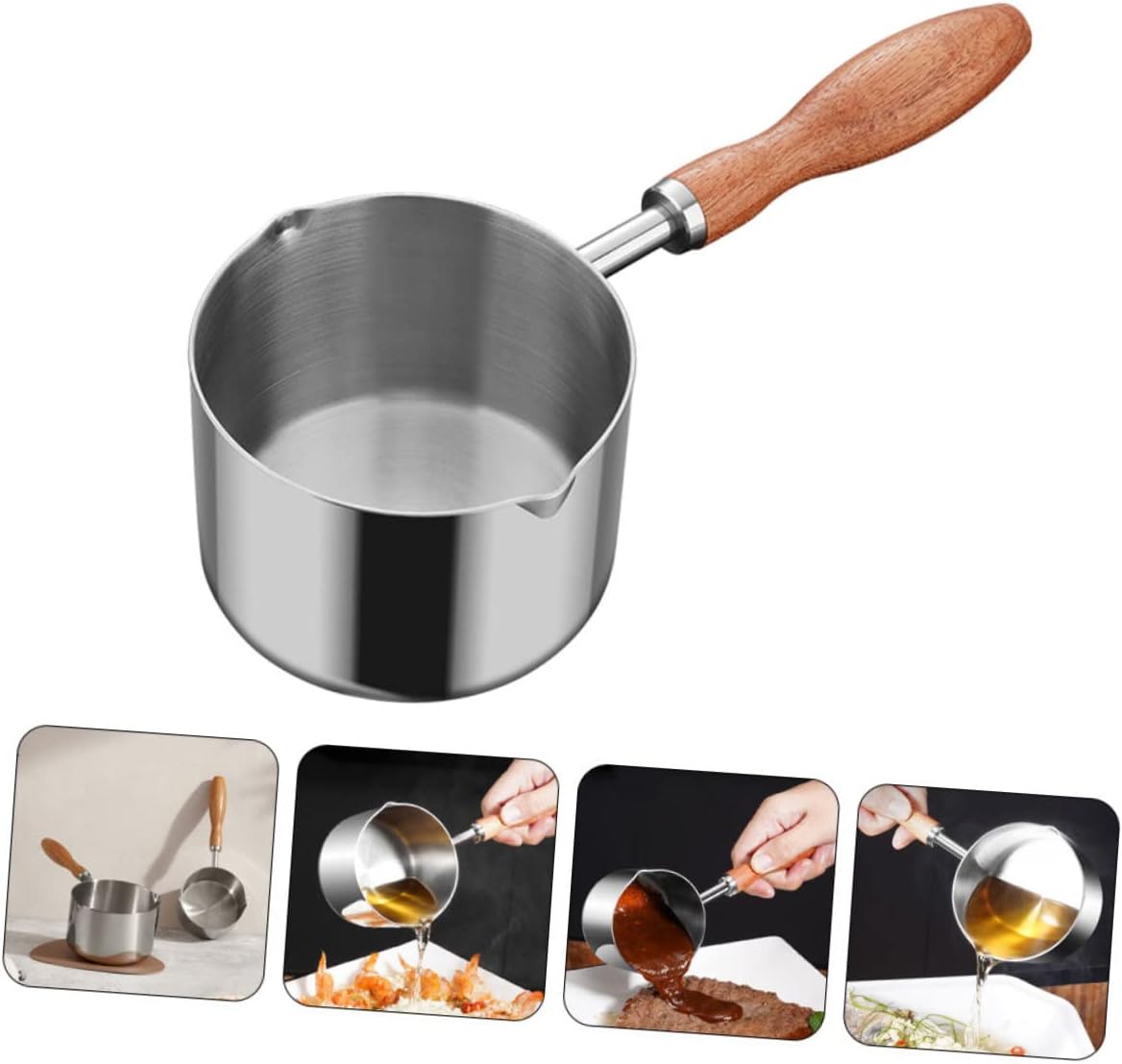 Reusable Oil Pan Casserole Pot, Cooking Pot for Stew, Soup, Ramen, Pasta, Stainless Steel Baby Gravy Pot