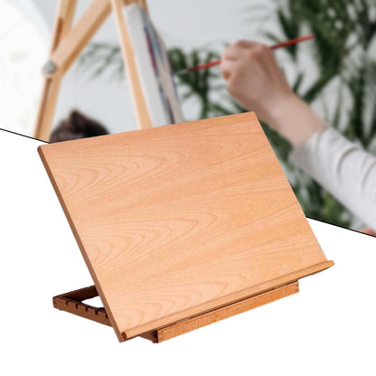 Portable Painting Easel Reading Rack Artist, Support Lightweight Desktop Foldable Wood Retro Style, Holder, Drawing Board for Sketching/1932