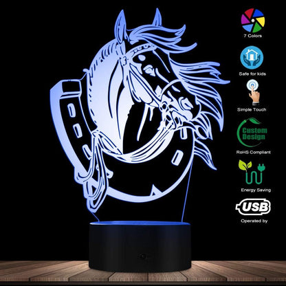 The Geeky Days Horse Modern Lighting - 3D Optical Illusion Light USB Night Lamp for Home Table Desk Decor