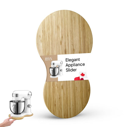 Ibyx Elegant Round Sliding Tray for Your Pressure Cooker, Air Fryer & Heavy Kitchen Appliances - Sturdy, Slides Easily from Under The Cabinet (Natural, 13”)