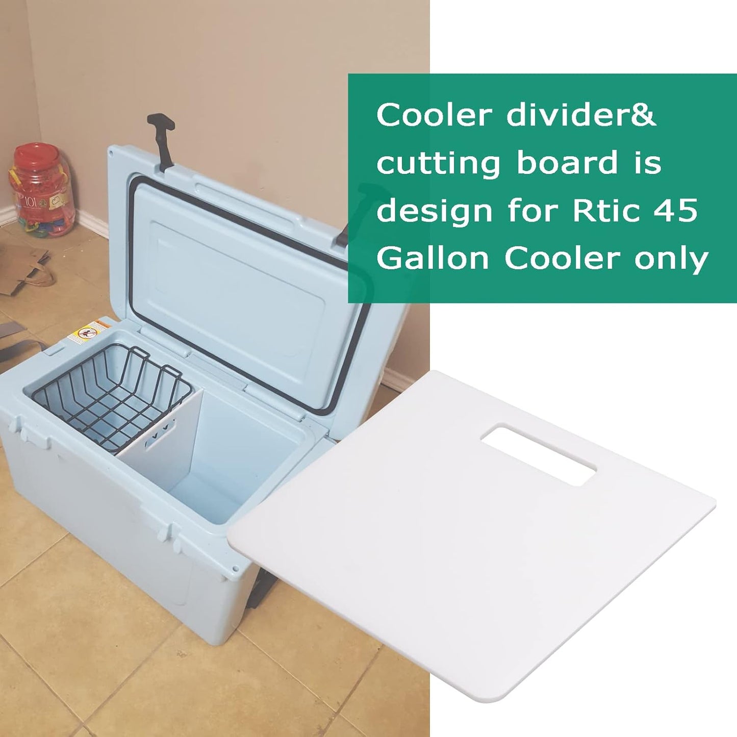 Cooler Divider/Cutting Board Compatible with Rtic 45 Gallon Coolers, White Cooler Accessories.