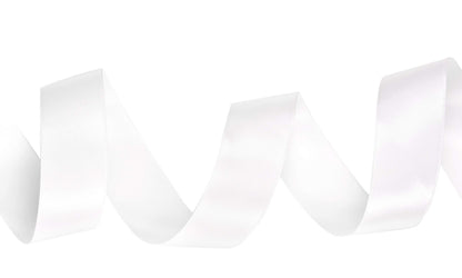 YAMA Double Face Satin Ribbon - 1 inch 25 Yards for Gift Package Wrapping,Floral Design,Hair Bow Clip Making,Crafting,Sewing,Wedding Decor,White
