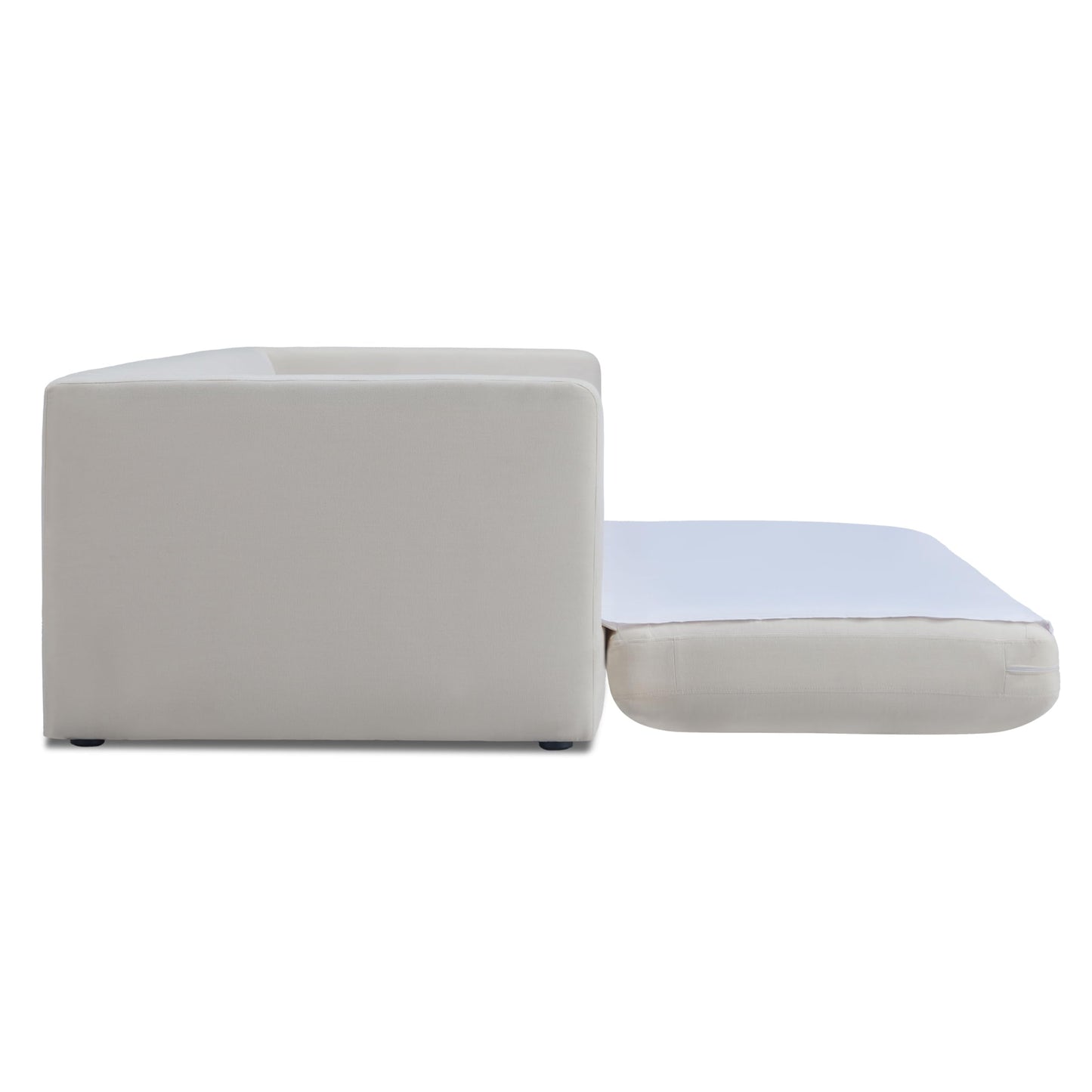 Tov Furniture Ryan Cream Upcycled Linen Sofa Bed