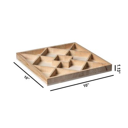 Hammont Square Sectional Wooden Trays - 20 Casepacks - 2 Pieces in Each Pack - 10”x10”x1.13” - Eco Friendly Decorative Wooden Tray for Dry Fruits & Candies | Organic Wooden Tray for Gift & Home Décor