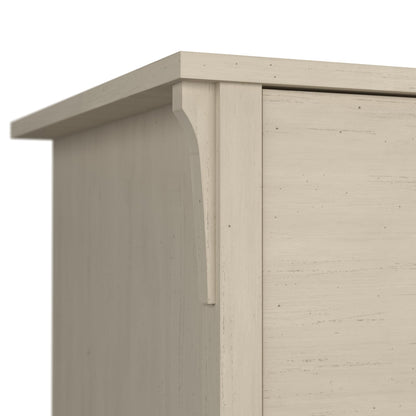 Bush Furniture Salinas Tall Storage Cabinet with Doors in Antique White, Office Storage Unit, Organizer for Home or Workspace, Adjustable Shelving
