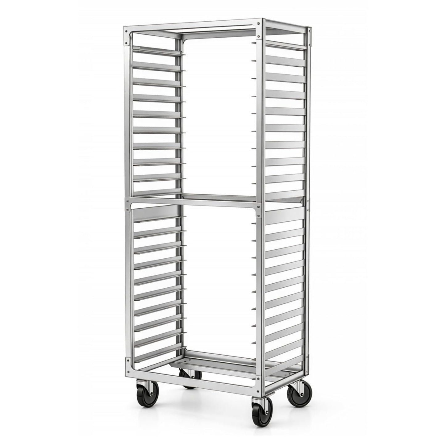 DCUBE 20 Level 3" Spacing Side Load, Commercial Aluminum Pan Rack, Heavy Duty Sheet Pan Rack, Electronics Industry Rack, Mobile Clean Room and Pharma Rack with Wheels, 20.5"x26"x 70"