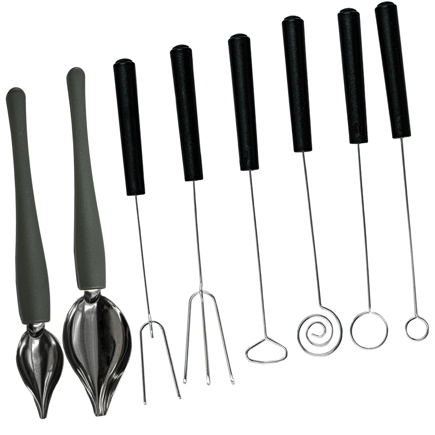 6Chocolate Dipping Tools Set Candy Dipping Tools+2 Culinary Decorating Spoons,Stainless Steel Chef Art Pencil Spoons,Plated Decoration Spoons for Decorative Plates Cake Creamer Coffee