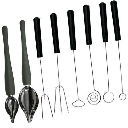 6Chocolate Dipping Tools Set Candy Dipping Tools+2 Culinary Decorating Spoons,Stainless Steel Chef Art Pencil Spoons,Plated Decoration Spoons for Decorative Plates Cake Creamer Coffee
