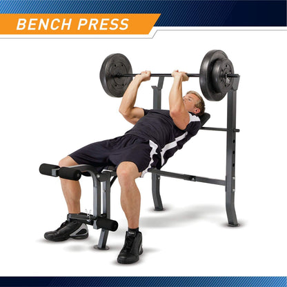 Marcy MD-2082W Diamond Elite MD Standard Bench with 100 lb. Weight Set, Incline