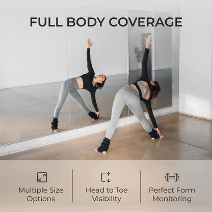 Fab Glass and Mirror Large Gym Mirror for Home Gym 48x32 - Full Length Ultra-Clear Annealed Glass Wall Mount - DIY Workout Display with Safety Backing - 1/4 Inch Low-Iron
