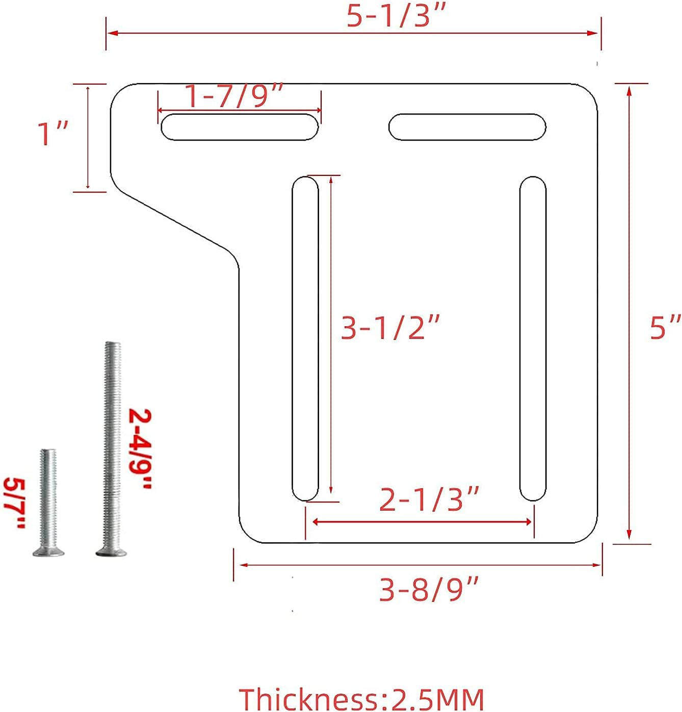 2Pcs Bed Frame Conversion Kit, Heavy Duty Adapter Bracket, Headboard Attachment with Hardware, Full to Queen