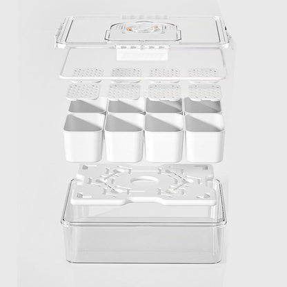 Bivpreom Snackle Box Container With Ice Pack，Chilled Serving Tray，Snackle Box With Ice Pack & Lid & 8 Compartments