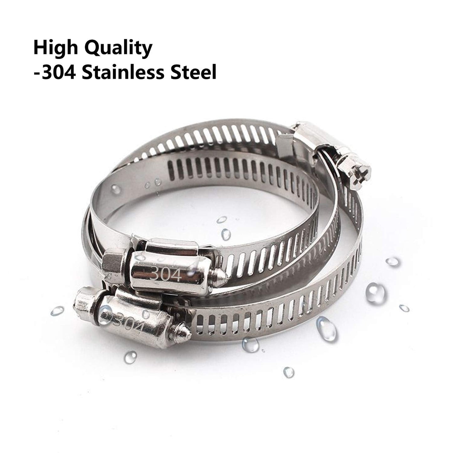 ZIPCCI Hose Clamp, 1 Inch Stainless Steel Worm Gear fuel line hose clamps, 19-29mm (25pack)