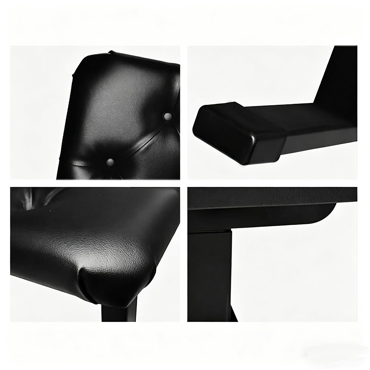 GAZOGJ Leather Piano Bench Luxury Genuine Leather Piano Stool I-Shaped Piano Bench,Hydraulic Automatic Lifting Technology,Strong Load-Bearing